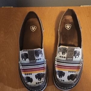 Ariat Moccasins with Buffalo Print - Brown and Multicolor